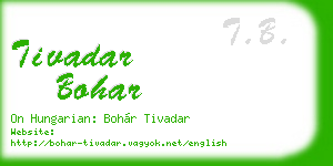 tivadar bohar business card